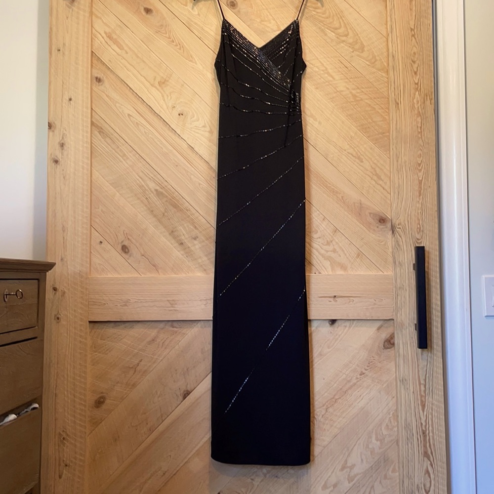 Black Formal De Laru dress with black beads